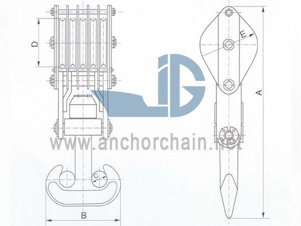 船のツインフック用のZHCシリーズ5シーブワイヤーロープブロック